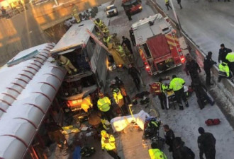 渥太华市中心双层巴士撞车站多人死伤 司机获释