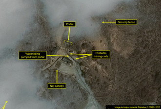 美最新卫星图:朝鲜核试场工人边打排球边施工