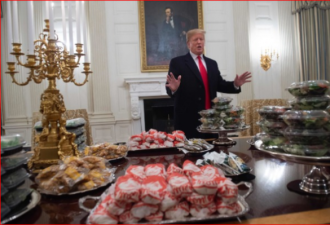 白宫厨师放无薪假 特朗普改叫外卖速食招待客人