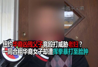 纽约60多岁华裔老妇遭凶残父子挥拳暴打