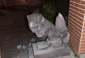 台湾日殖民时期石狛犬再被砍 嫌犯深夜直播