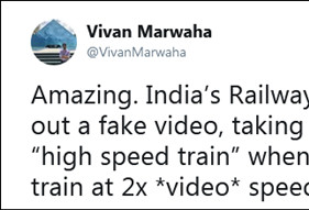 印度部长炫耀“高铁”被发现视频调快了1倍