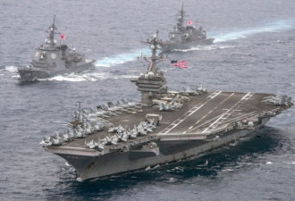 美国三航母罕见同时现身朝鲜半岛