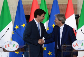 杜鲁多在意大利：争取新伙伴 反击贸易保护主义