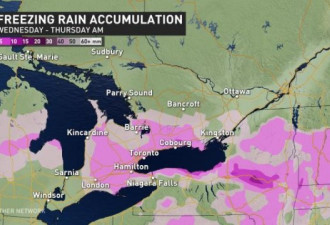 先落雪后冻雨再下雨 加拿大环境部发冻雨警告