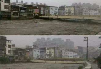 台湾暴雨:大桥被冲断 台北故宫如瀑布