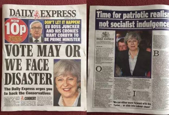 英国大选投票日的报纸头版，这两家胜出了…