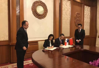 中国外交部长王毅和巴拿马外长签署联合公报