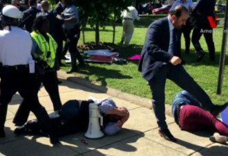 在华盛顿殴打示威者 土总统保镖遭美警方通缉