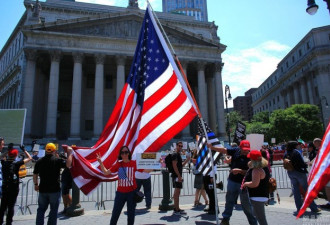 美国多地爆发反伊斯兰教法游行示威