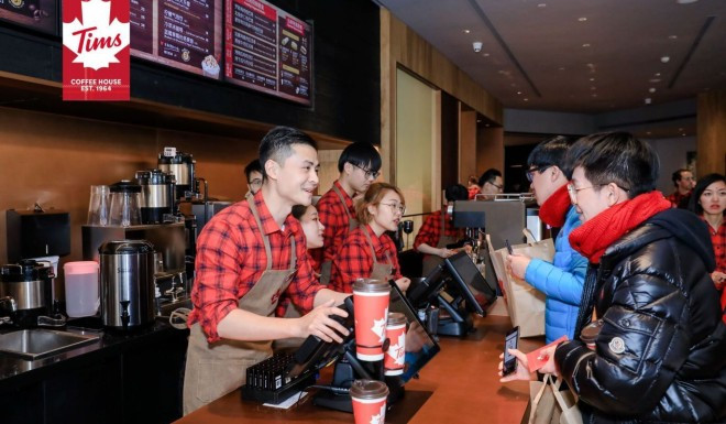 The Shanghai Tim Hortons has had a makeover.