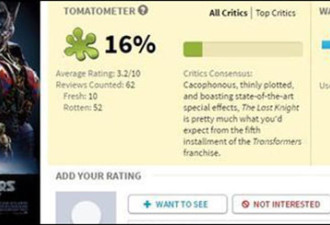 上映仅3天票房8.47亿 《变形金刚5》评分暴跌