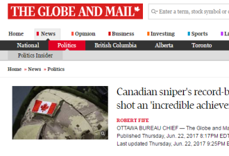 厉害了加拿大狙击手 3.5公里一枪击毙IS分子
