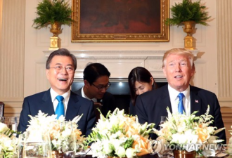 特朗普在白宫宴请文在寅 主菜是韩国拌饭