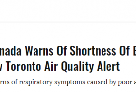 多伦多空气质量警告！请减少户外活动