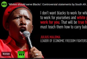 “要让白人为黑人工作”南非政客又爆争议言论