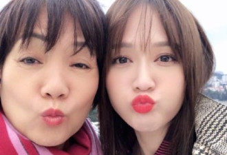 40岁陈乔恩和母亲合照似姐妹，无修图撞脸谢娜