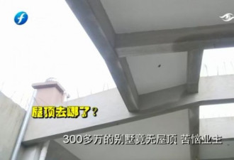 花300万买别墅没有屋顶 开发商:屋顶算面积