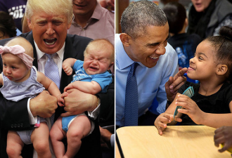 奥巴马哄孩子功力不减 卸任总统仍是“孩子王”