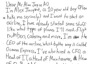 10岁男童问怎么开一家航空公司，澳航执行官答