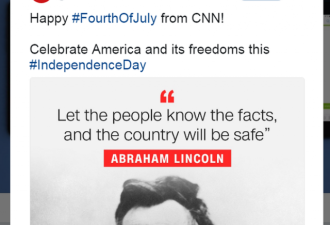 CNN国庆日用林肯名言怼川普 却忘了照镜子