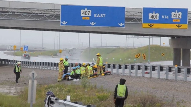 Highway 407 Motorcycle Crash