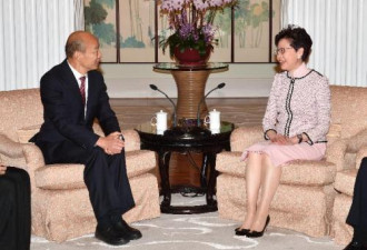 香港特首林郑月娥与高雄市长韩国瑜会面进餐