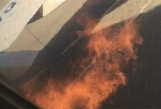 波音737客机引擎着火，3名乘客站机翼上准备跳