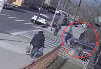 14岁华裔女孩人行道上 被白人女闯红灯顶飞逃逸