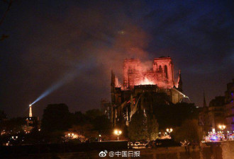 路人下跪祈祷！巴黎圣母院主建筑火中得以幸存