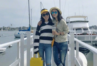 章子怡与她同游美国，相差8岁却如同母女俩？