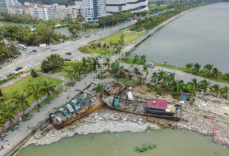 实拍台风过境后的珠海：船上岸，车下海…