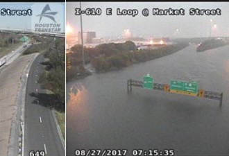 休斯顿遭遇500年一遇大洪水：照片对比惊人