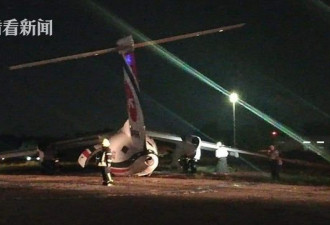 孟加拉载40人客机在缅甸滑出跑道 机身断成3截