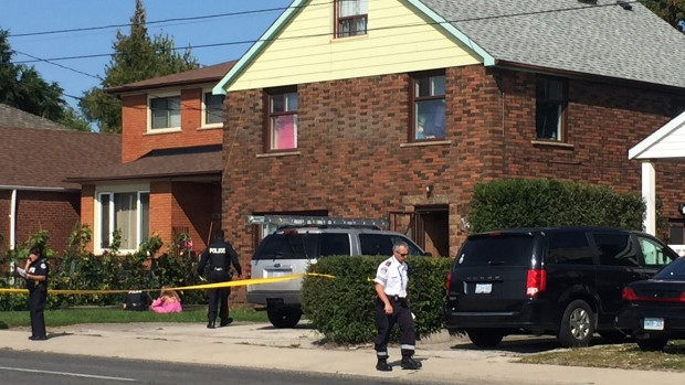 Police investigate a stabbing at a home on Birchmount Rd. Sunday September 10, 2017. (Pat Derra /CP24)