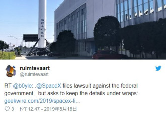 SpaceX再次起诉美国联邦政府 还要求原因保密
