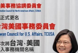 蔡英文盛赞台湾驻美机构更名，北京非常低调