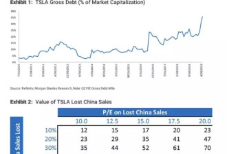 摩根士丹利：特斯拉股价最低$10 等于暴跌95%