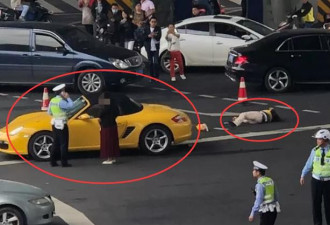 成都外卖小哥闯红灯被疾驰的保时捷撞飞一条腿