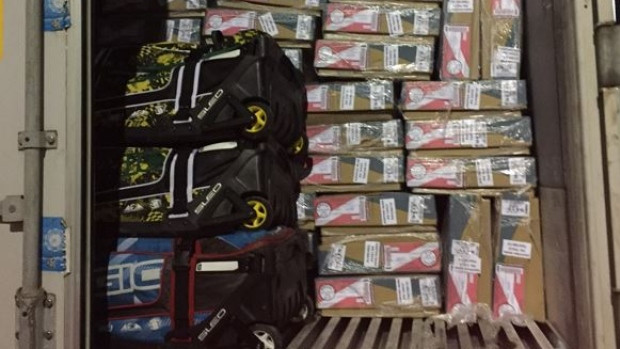 U.S. Customs and Border Protection officers at the U.S Los Angeles/Long Beach seaport found three suitcases inside the refrigerated container, which was in transit to the Port of Vancouver.