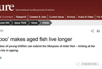 科学进展:为了延缓衰老 他们用鱼做了一个实验