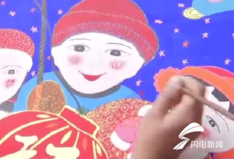 山东农民画家创作19米长卷 画出美好生活