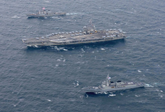川普访韩 航母舰队和B-1B轰炸机全程保护