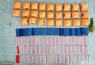 双十一临近，阿里总部门口备战一幕