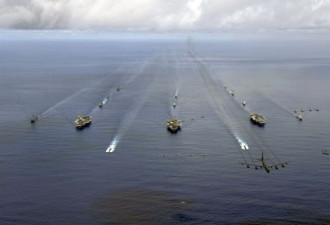 秀军力震慑朝鲜 美国三航母联合军演