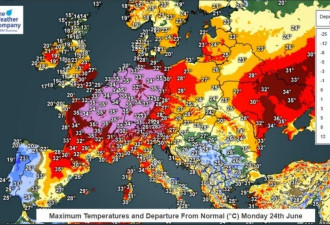 欧洲飙罕见高温破40度马路裂了！有人脱光上街