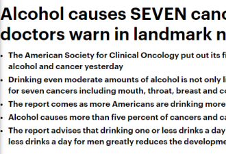 一天4杯酒 患癌风险飙升500%！赶快戒