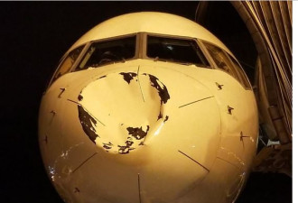 飞机鼻子被撞出大坑 NBA球队空中惊魂