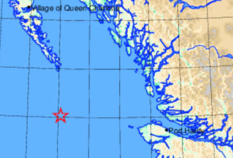 BC 省沿海星期五连续发生 3 次地震