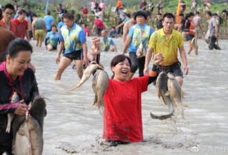 广西600人”混水摸鱼” 3000多条鱼被疯抢